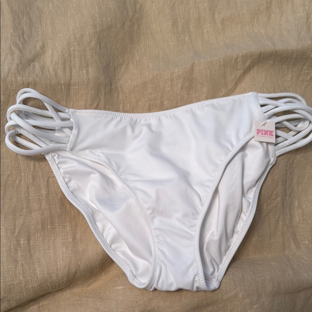 NWT Victoria’s Secret PINK White Bikini Bottoms Swimsuit